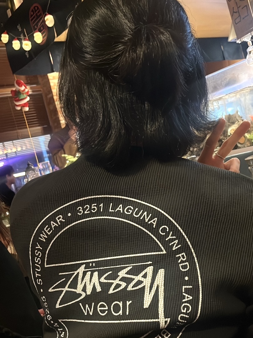 Stussy LS Thermal T-Shirt Black 착용 스타일