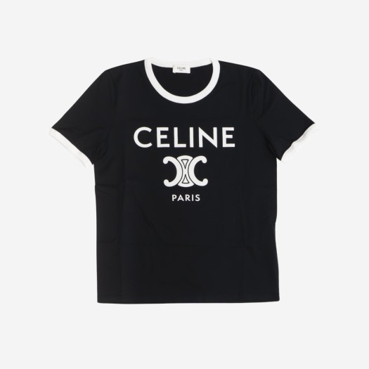 (W) 셀린느 코튼 저지 파리 티셔츠 블랙 화이트