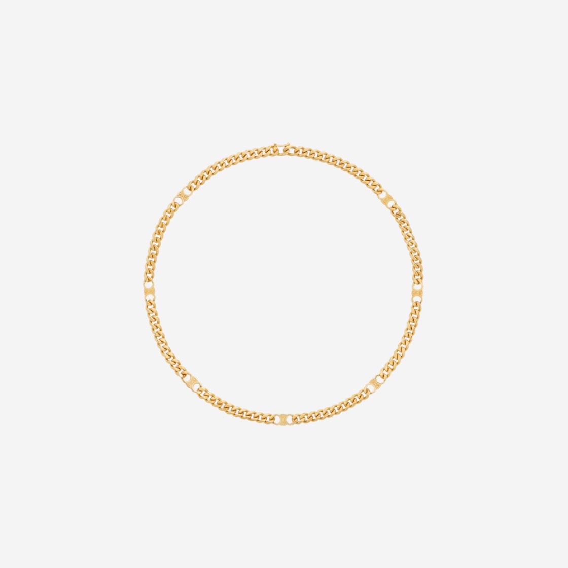 (W) Celine Triomphe Small Gourmet Necklace in Brass with Gold Finish Gold 상세 이미지 1