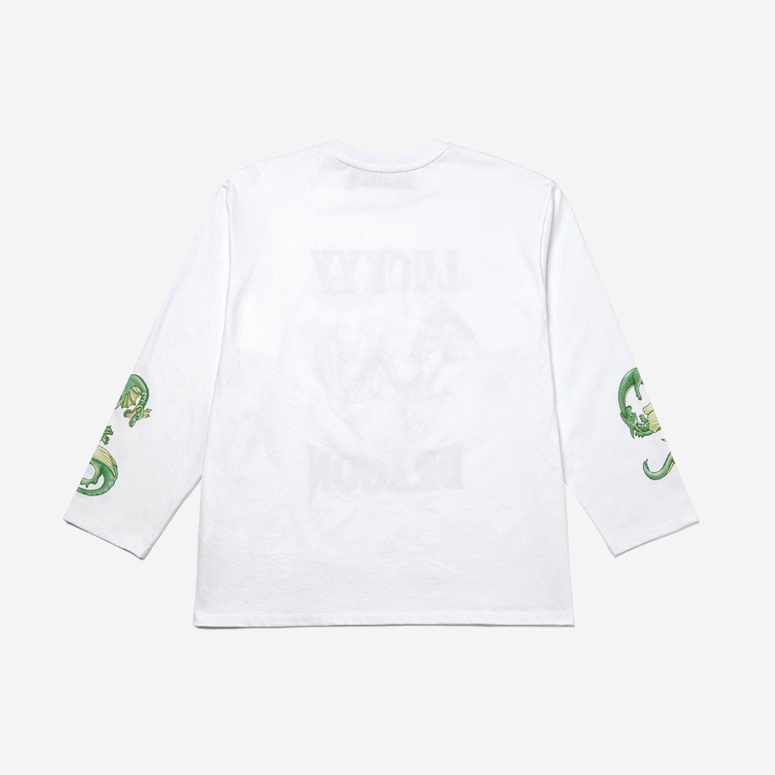 Open Yy Lucky Blue Dragon Long Sleeve T-Shirt White 상세 이미지 2