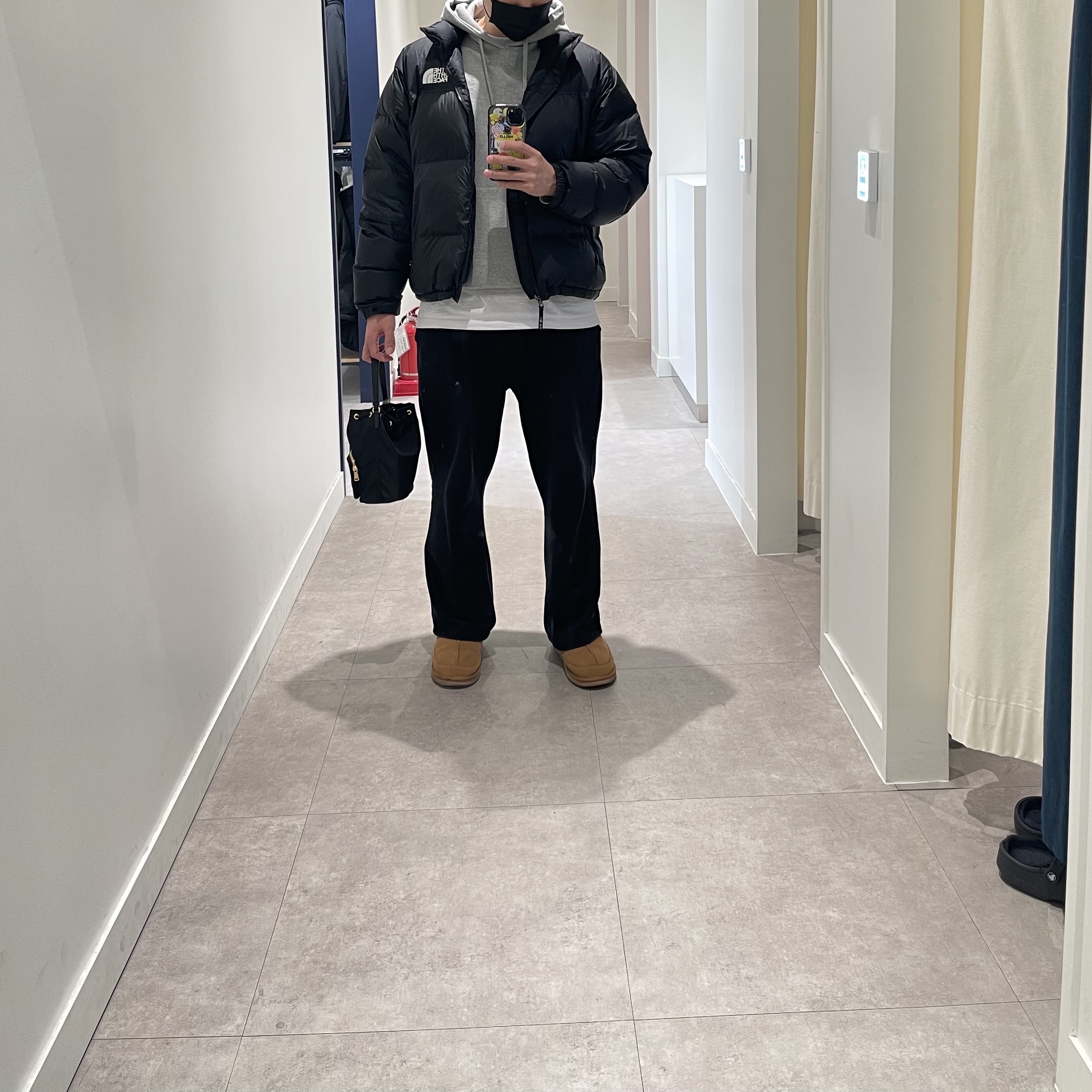 The North Face 1996 Retro Nuptse Jacket Black 착용 스타일 - 2