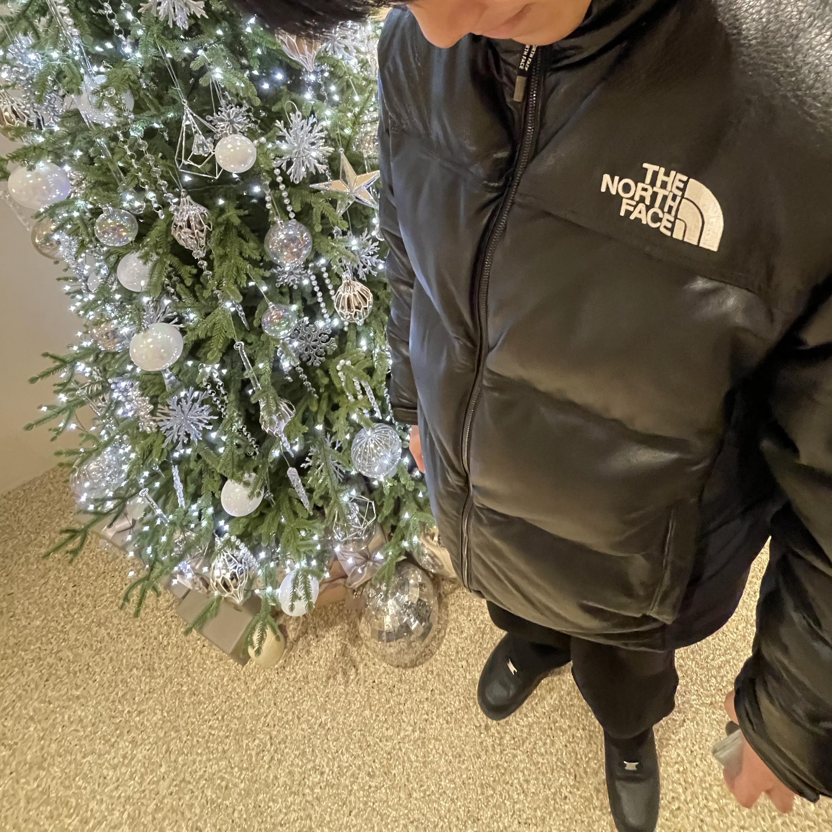 Nike Air Force 1 '07 Low Triple Black, The North Face White Label Leather Nuptse Down Jacket Black 착용 스타일
