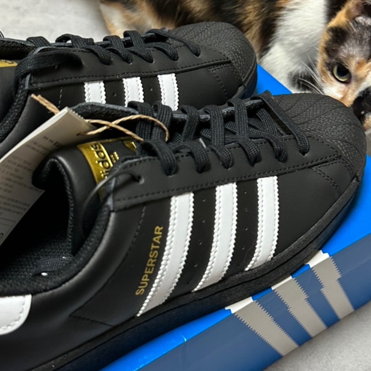 Adidas Superstar Core Black White 착용 스타일