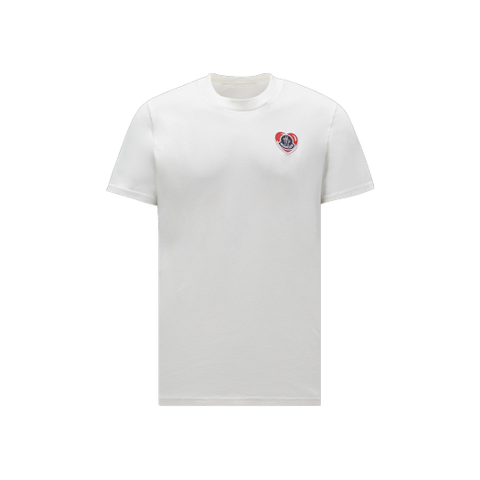 몽클레르 하트 로고 티셔츠 화이트 - 23FW
