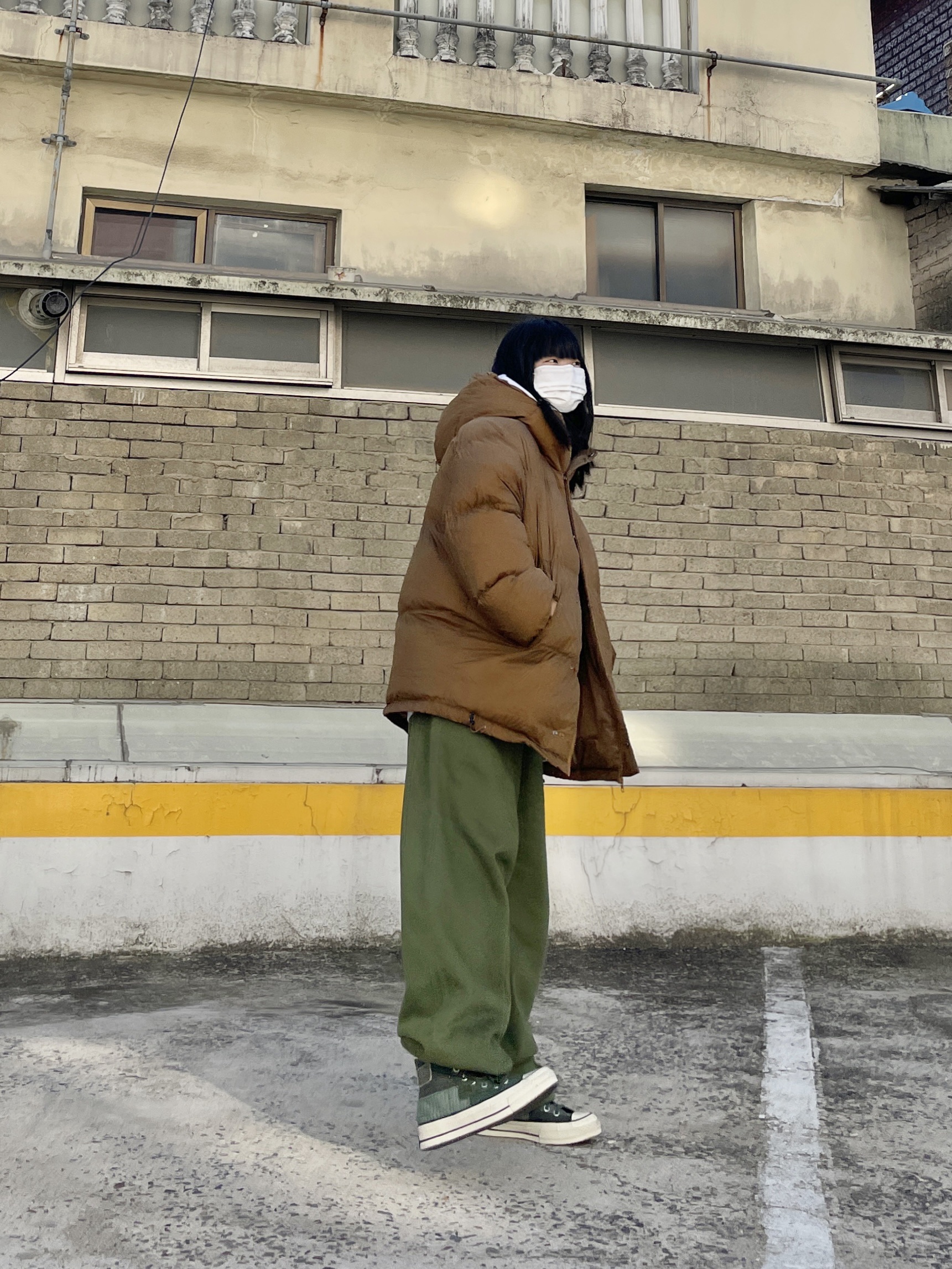 Converse Mono Patchwork Chuck 70 High Forest Egret 착용 스타일 - 3