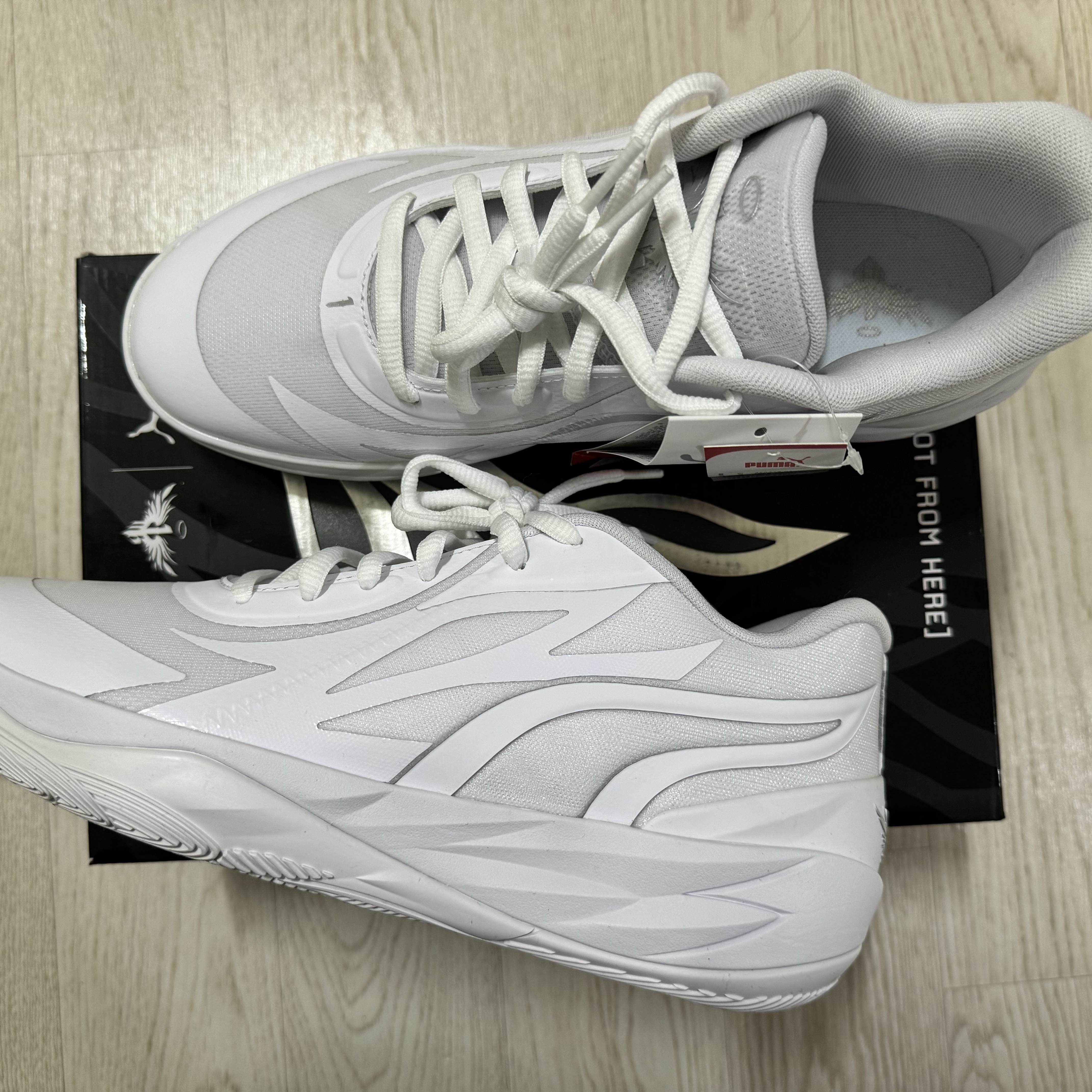 Puma MB.02 LaMelo Ball Lo White Silver 착용 스타일 - 2