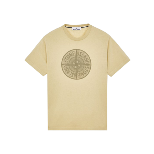 스톤 아일랜드 2NS92 인더스트리얼 투 프린트 가먼트 다이드 숏 슬리브 티셔츠 에크루 - 23FW