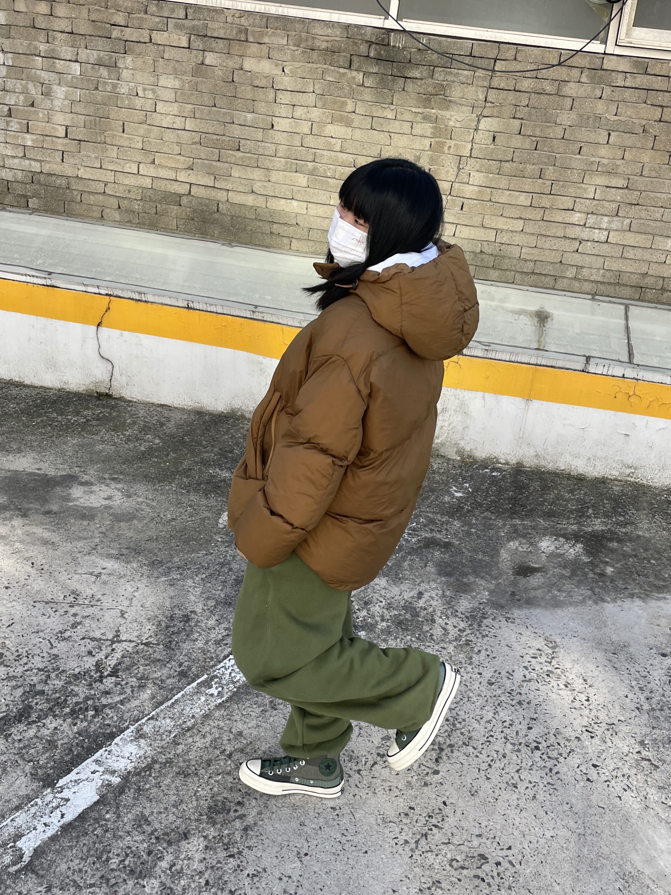 Converse Mono Patchwork Chuck 70 High Forest Egret 착용 스타일 - 4