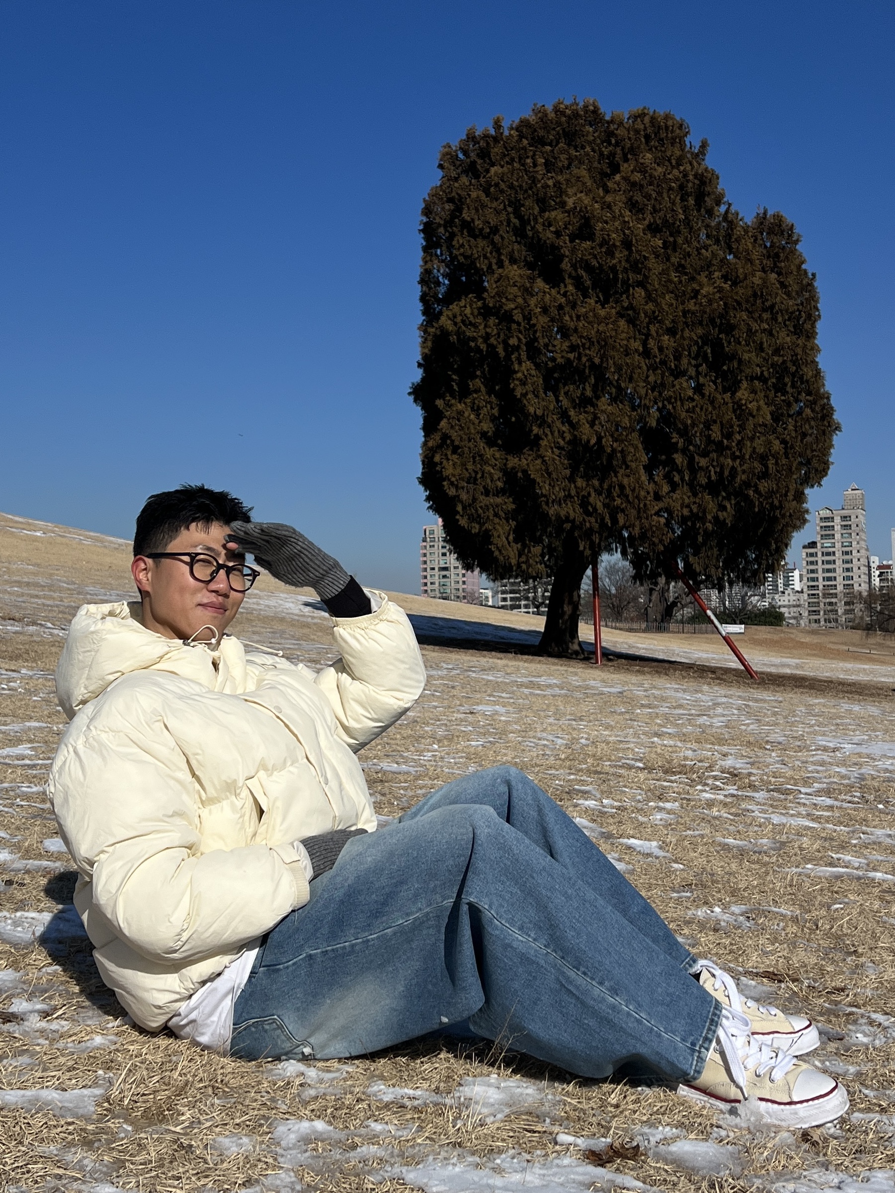 Maison Mihara Yasuhiro Peterson OG Sole Canvas Low-top Sneakers Natural 착용 스타일 - 2