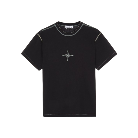 스톤 아일랜드 21479 가먼트 다이드 숏 슬리브 티셔츠 블랙 - 23FW