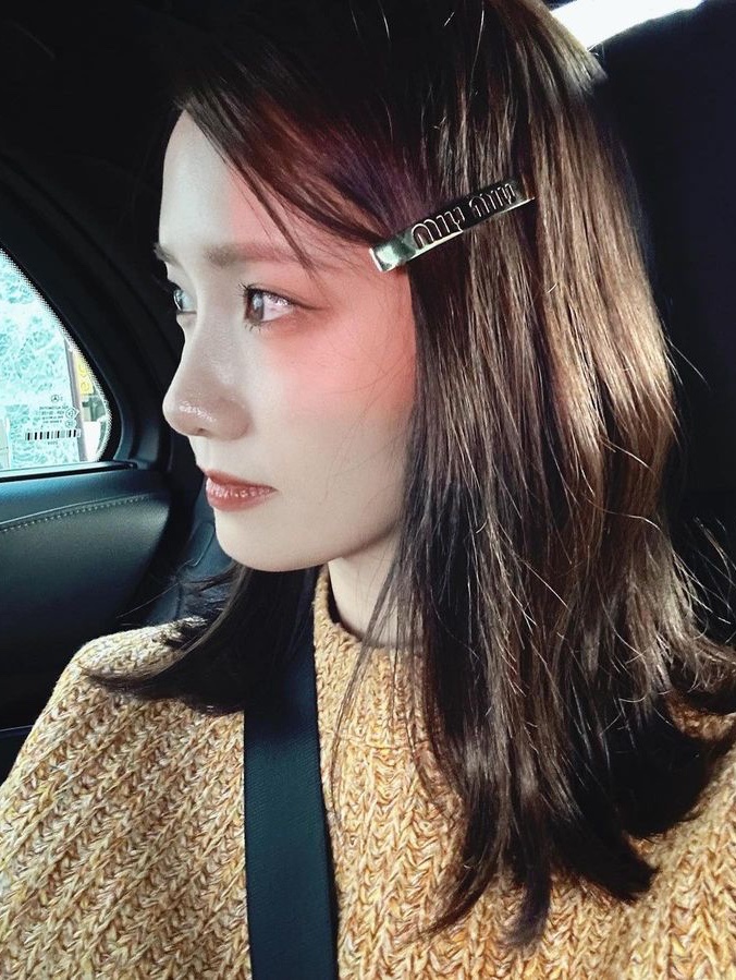 (W) Celine Hair Accessories Triomphe Snap Hair Clips in Brass with Gold Finish & Steel Gold - Set of 2, (W) Miu Miu Logo Hair Clip with Metal 착용 스타일 - 3