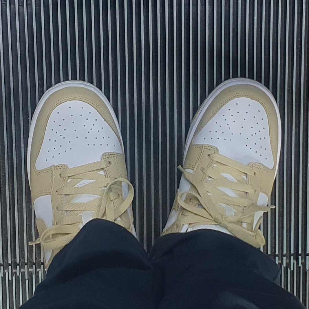 Nike Dunk Low Team Gold and White 착용 스타일