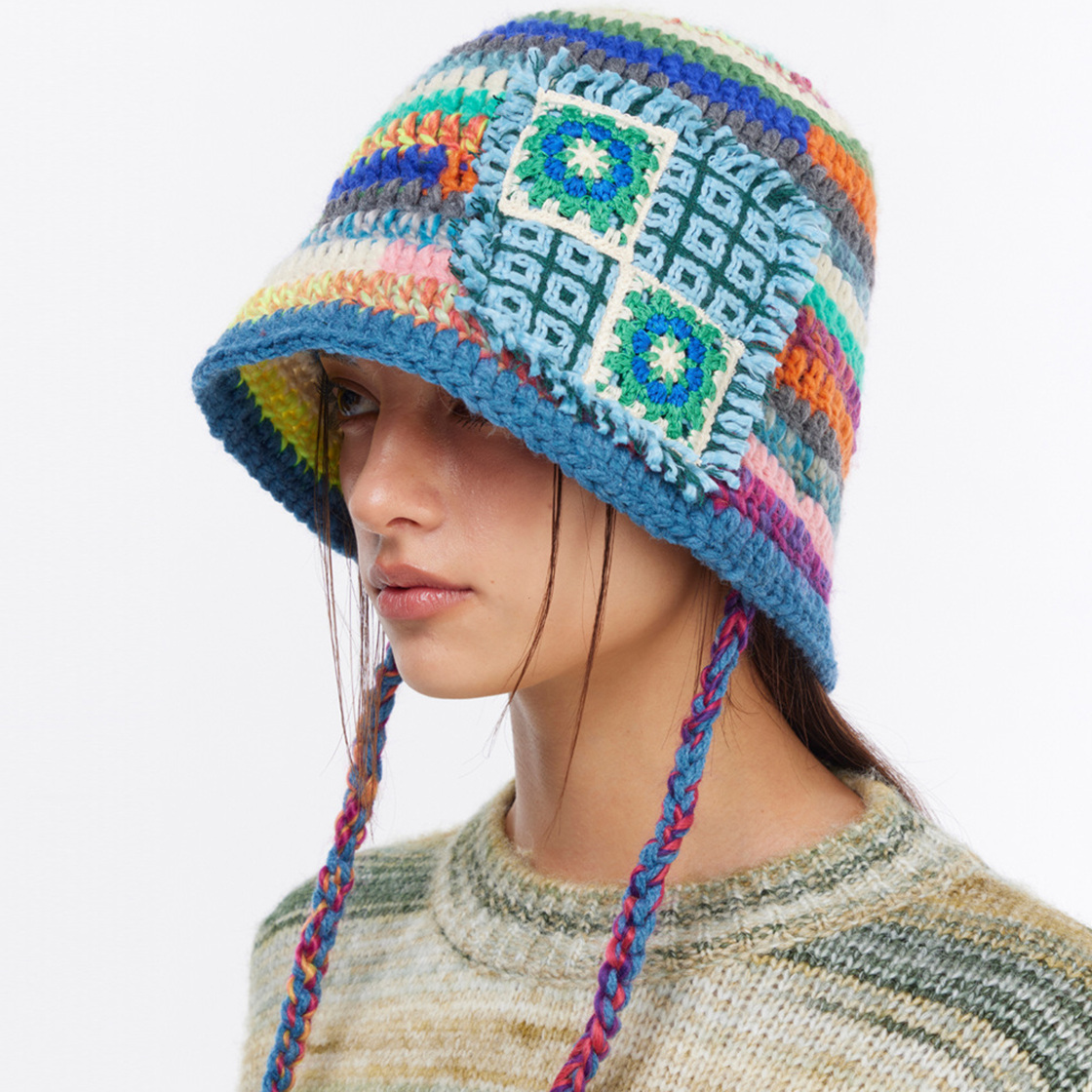 더그레이티스트 스트링 니트 버킷 햇 블루(The Greatest String Knit Bucket Hat Blue) - 2