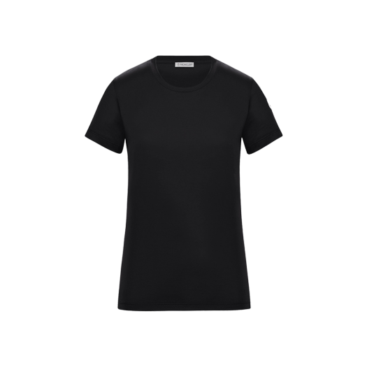 (W) 몽클레르 코튼 저지 티셔츠 블랙 - 24SS