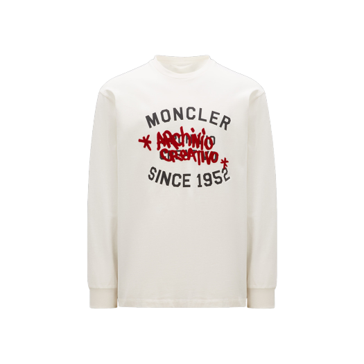 몽클레르 로고 롱슬리브 티셔츠 화이트 - 23FW