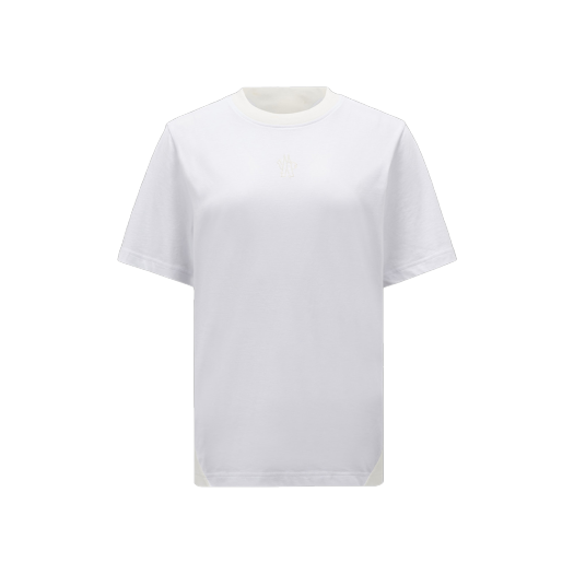 (W) 몽클레르 시퀸 로고 티셔츠 화이트 - 23FW