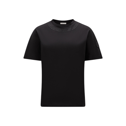 (W) 몽클레르 크리스탈 장식 티셔츠 블랙 - 23FW