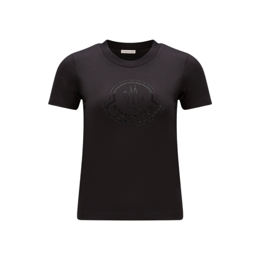 (W) 몽클레르 크리스탈 로고 티셔츠 블랙 - 23FW