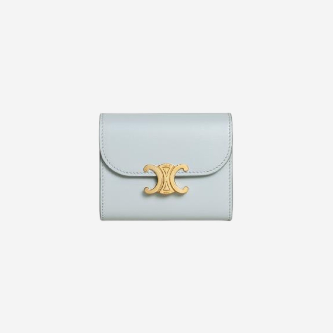 Celine Small Wallet Triomphe in Shiny Calfskin Soft Blue 상세 이미지 1