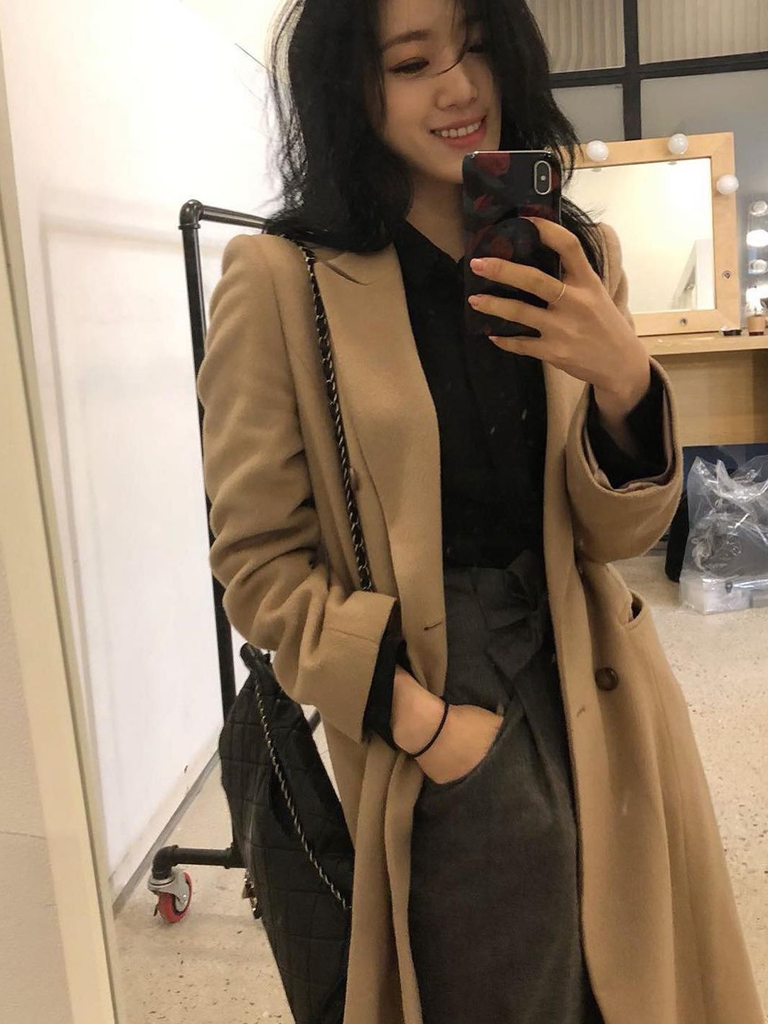 (W) S Max Mara Poldo Wool Robe-Style Coat Camel 착용 스타일 - 5