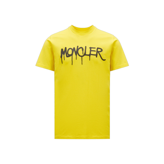 몽클레르 로고 티셔츠 레몬 옐로우 - 23FW