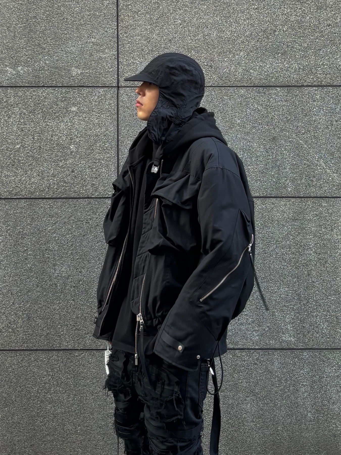 Rick Owens Drkshdw Calf Leather Penta Sneakers Black Milk White 착용 스타일 - 1