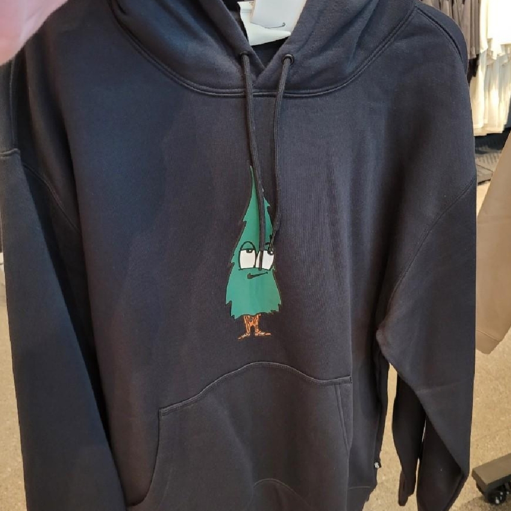 Nike SB Cartoon Printing Fleece Hoodie Black - Asia 착용 스타일