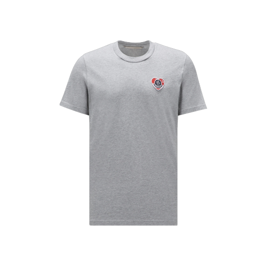 몽클레르 하트 로고 티셔츠 그레이 - 23FW