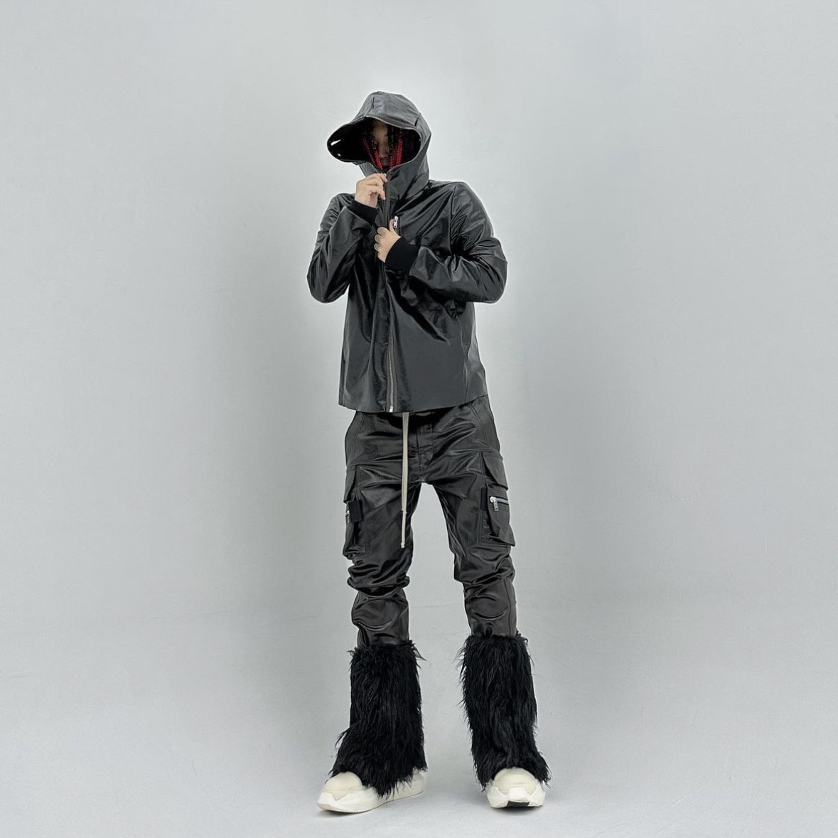 Rick Owens Drkshdw Abstract Low Sneakers Black Milk 착용 스타일