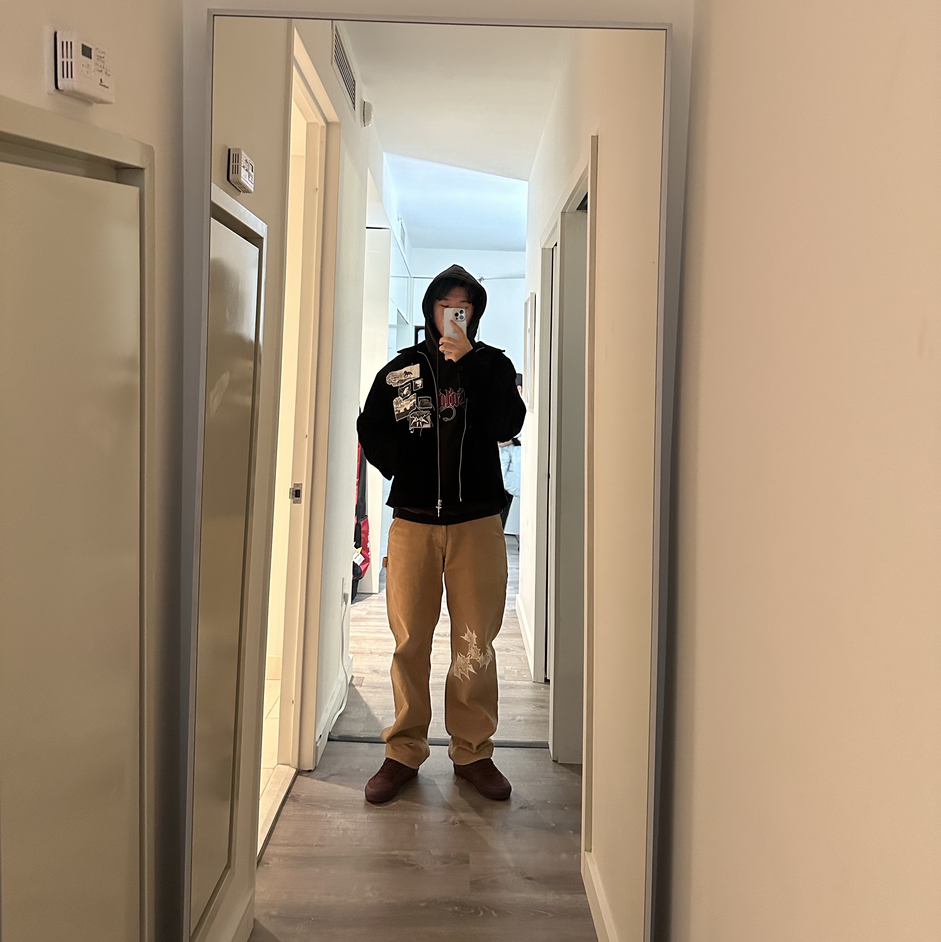 Palace Horny Hood Black - 23FW 착용 스타일