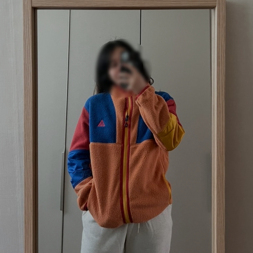 (Kids) Nike ACG Therma-Fit Fleece Full Zip Jacket Orange 착용 스타일 - 1