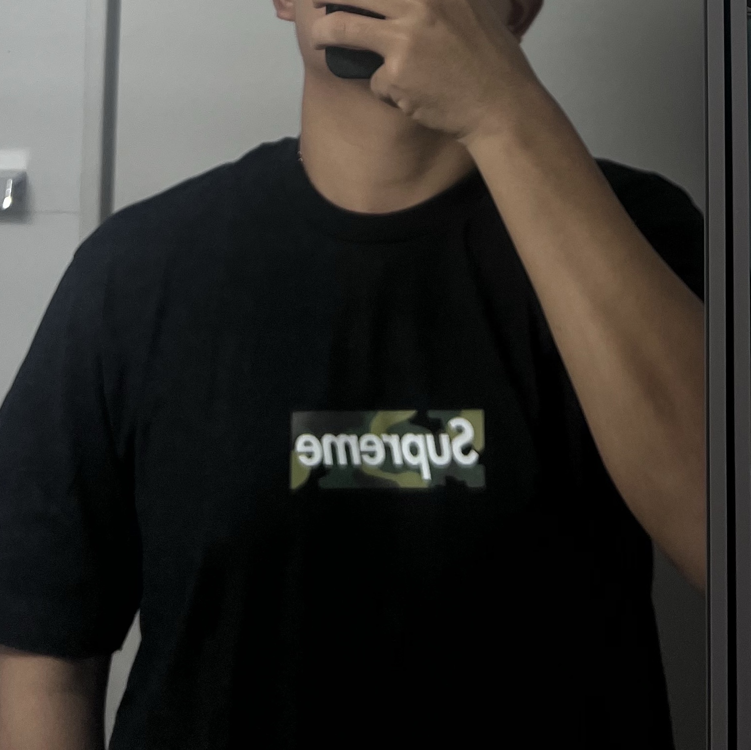 Supreme Box Logo T-Shirt Black - 23FW 착용 스타일