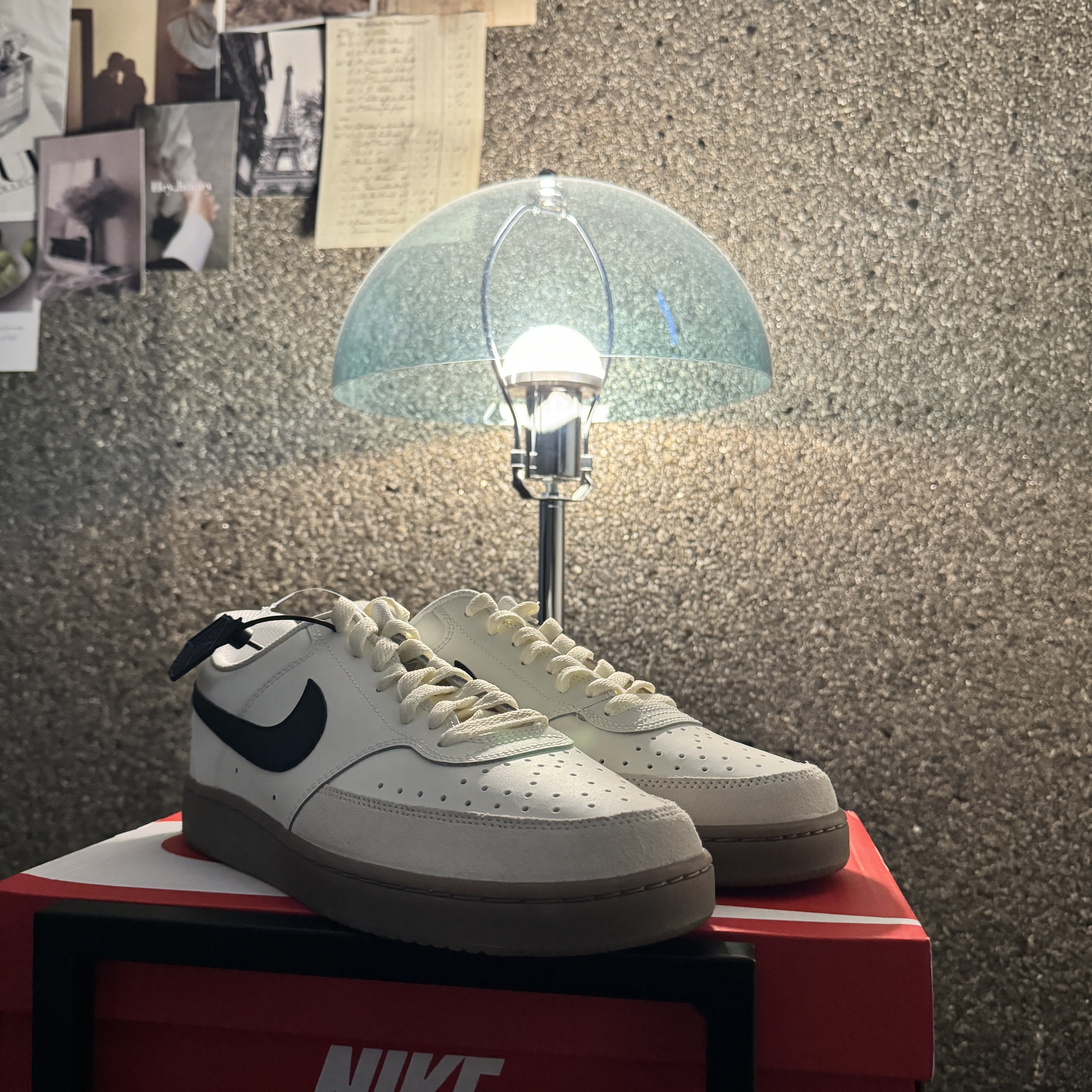 Nike Court Vision Low Sail Light Orewood Brown 착용 스타일 - 1