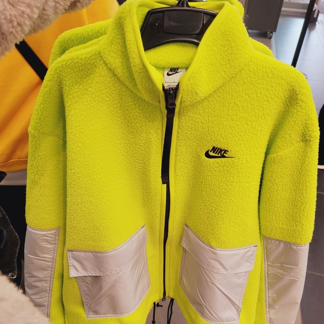 Nike NSW Sport Essential+ Sherpa Fleece Jacket Poison Green - Asia 착용 스타일 - 1