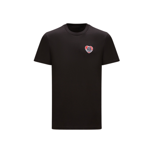 몽클레르 하트 로고 티셔츠 블랙 - 23FW