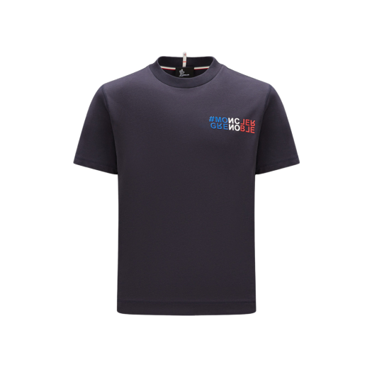 몽클레르 마운틴 로고 티셔츠 나이트 블루 - 23FW