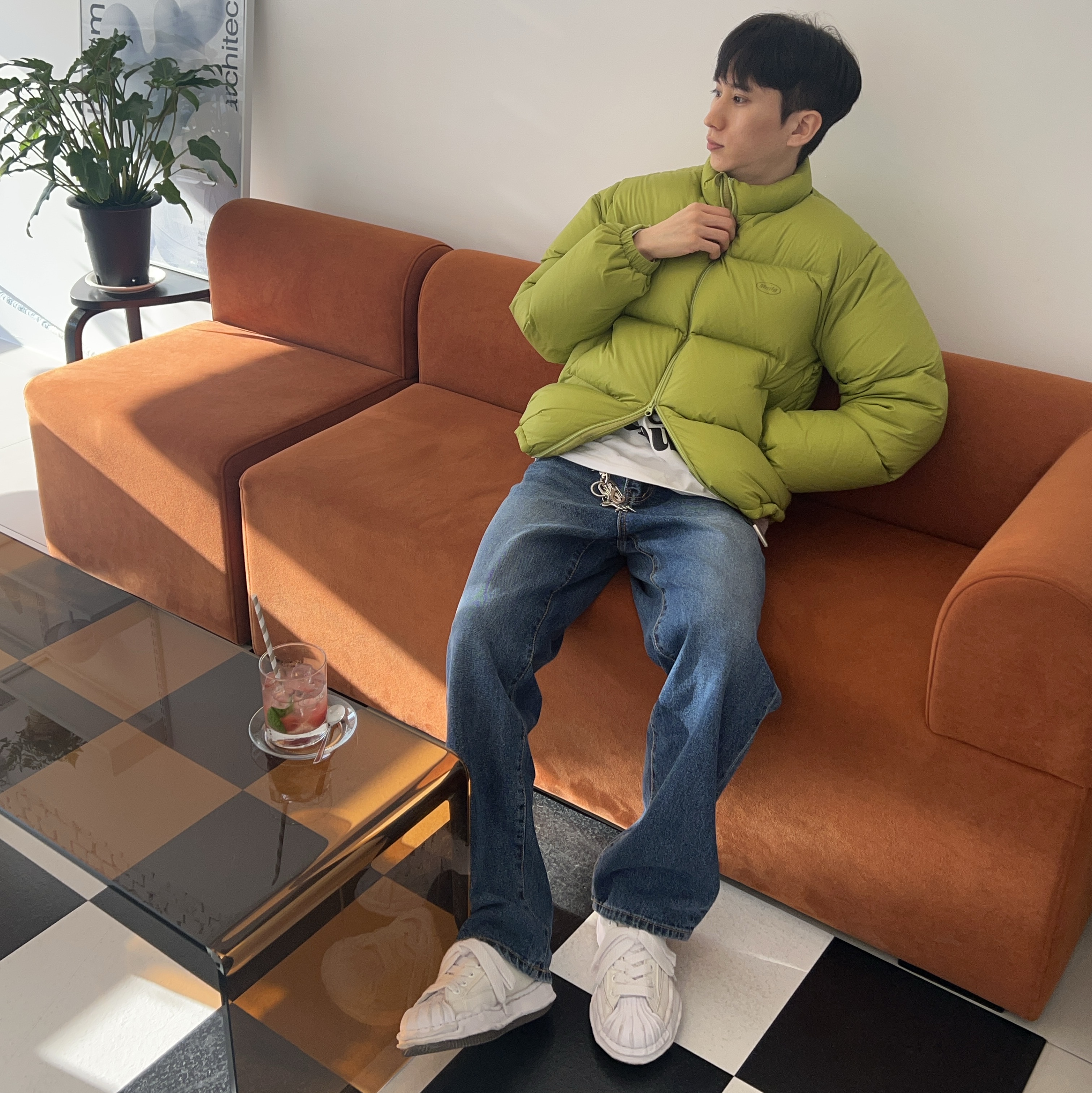 Maison Mihara Yasuhiro Blakey OG Sole Canvas Low-top Sneakers White 착용 스타일