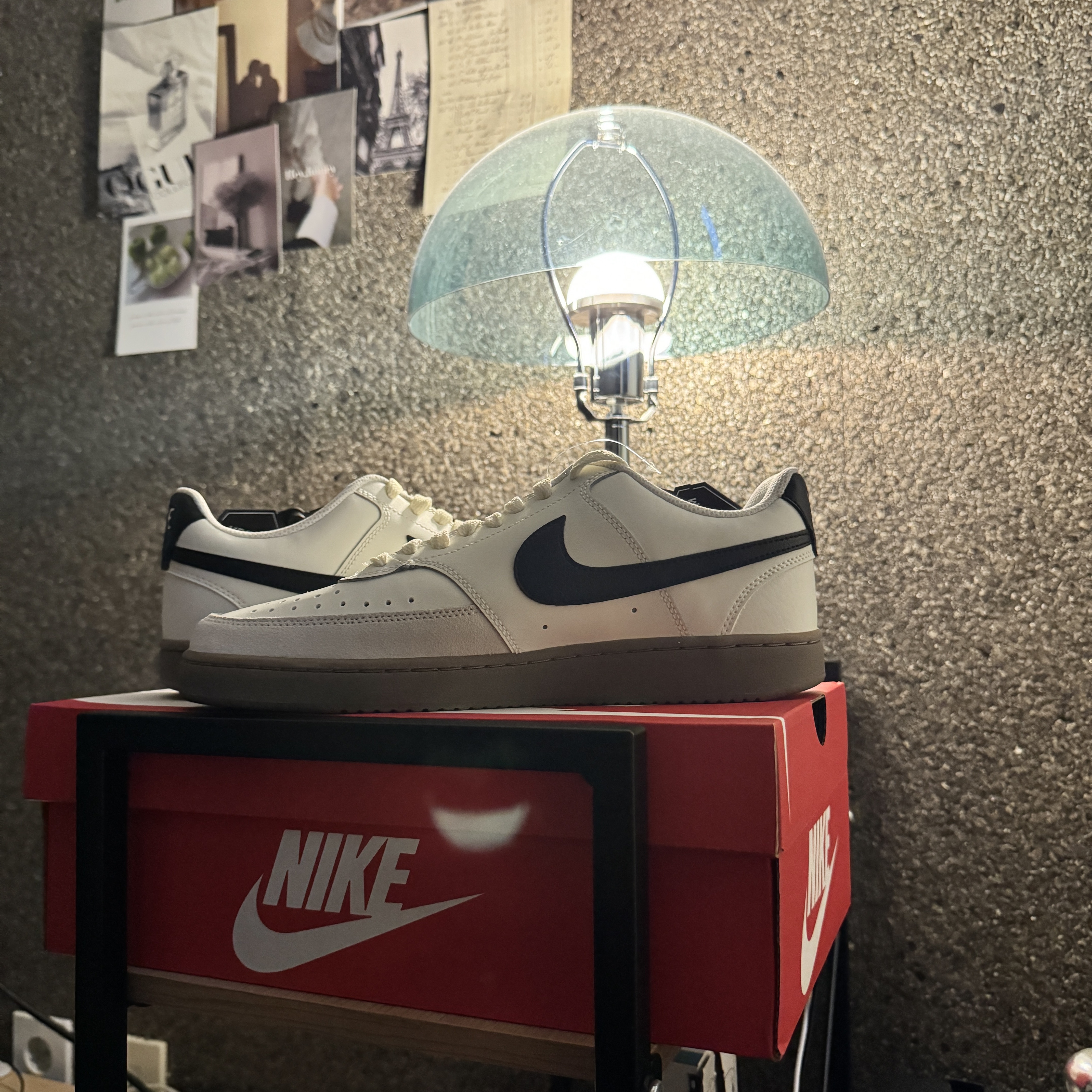Nike Court Vision Low Sail Light Orewood Brown 착용 스타일 - 2