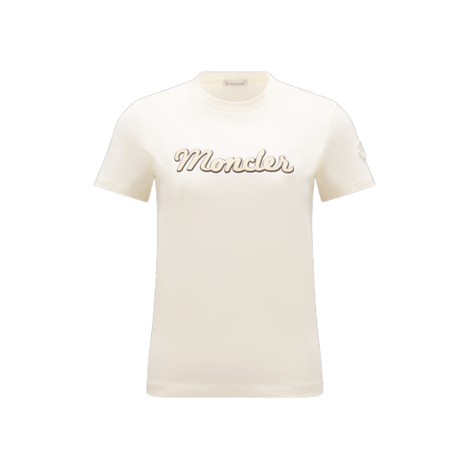 (W) 몽클레르 로고 티셔츠 화이트 - 23FW