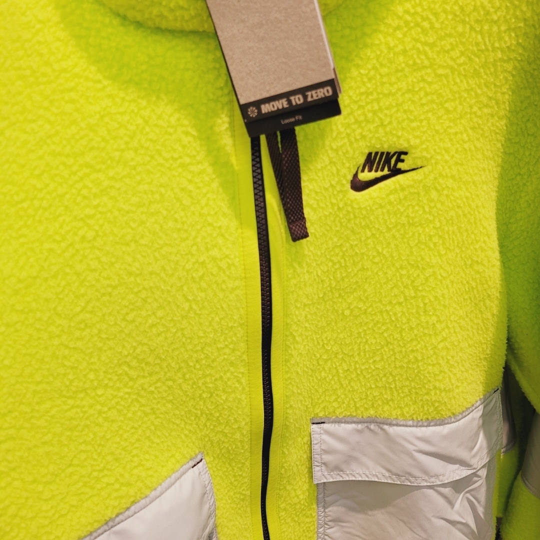 Nike NSW Sport Essential+ Sherpa Fleece Jacket Poison Green - Asia 착용 스타일 - 3
