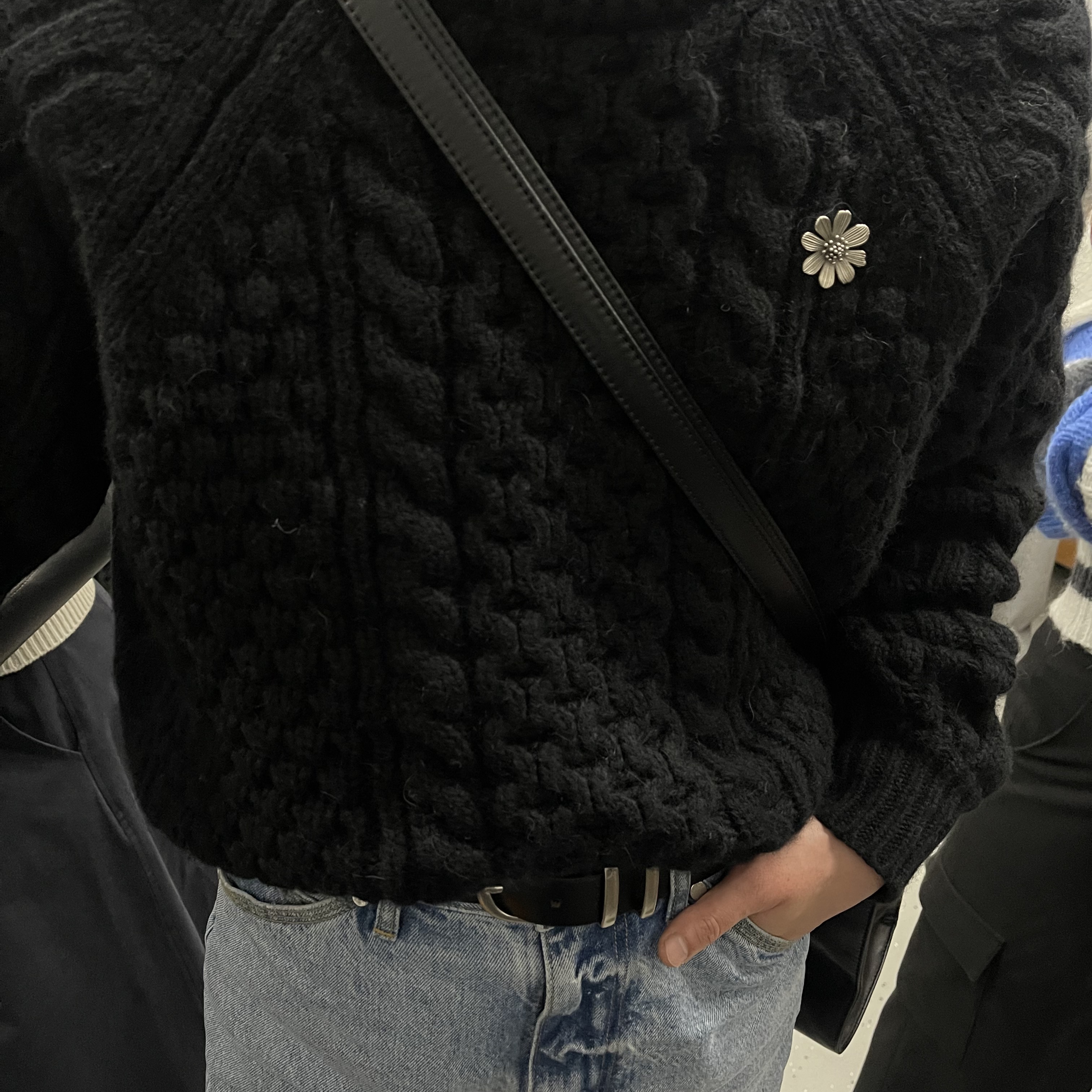 STU Aran Knit Black 착용 스타일 - 3