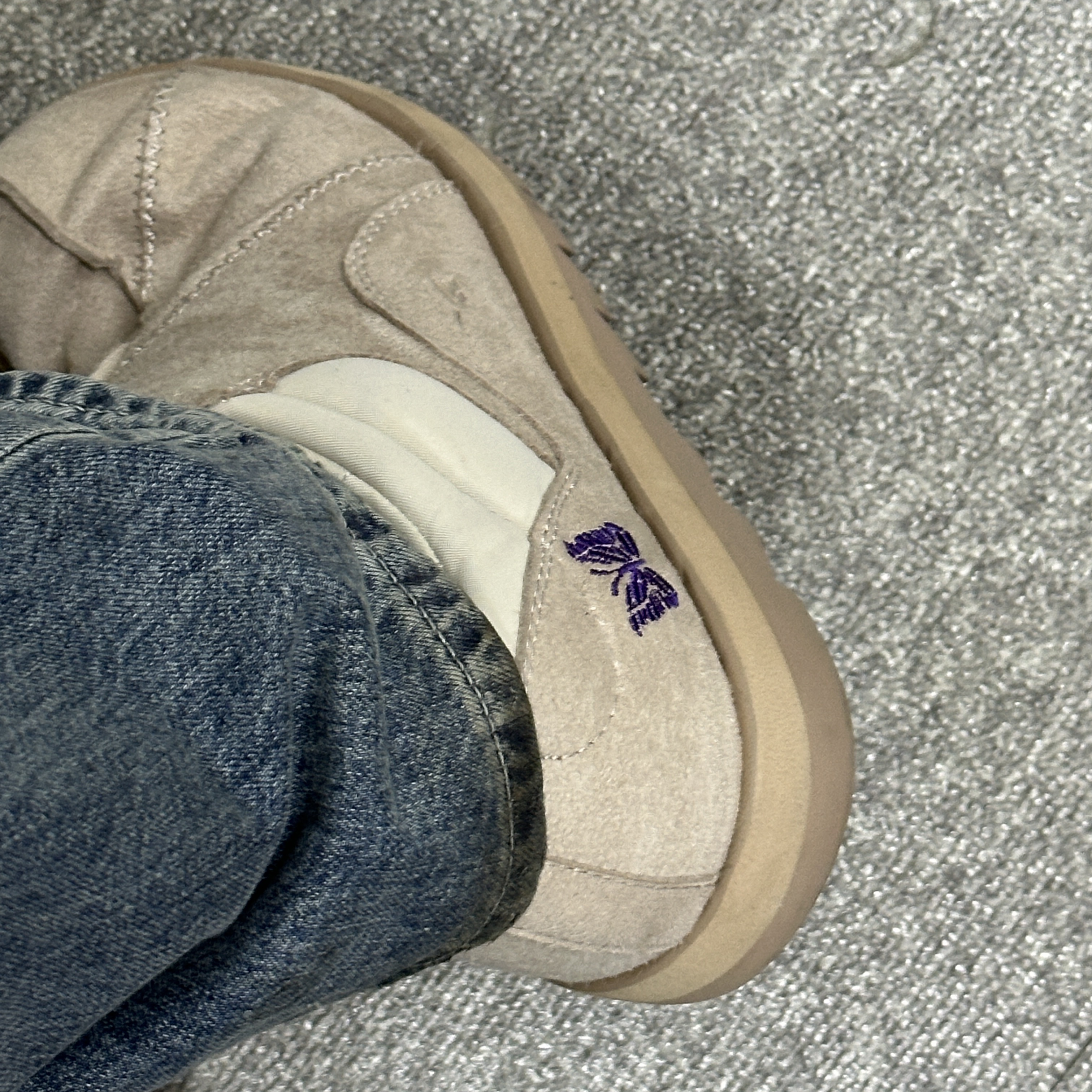 Reebok x Needles Beatnik Moc Modern Beige Extreme Purple 착용 스타일