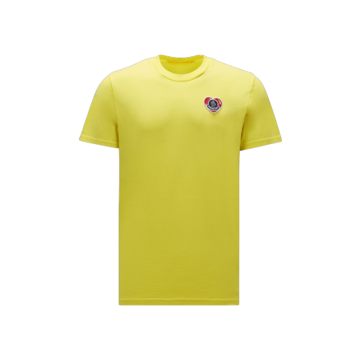 몽클레르 하트 로고 티셔츠 옐로우 - 23FW