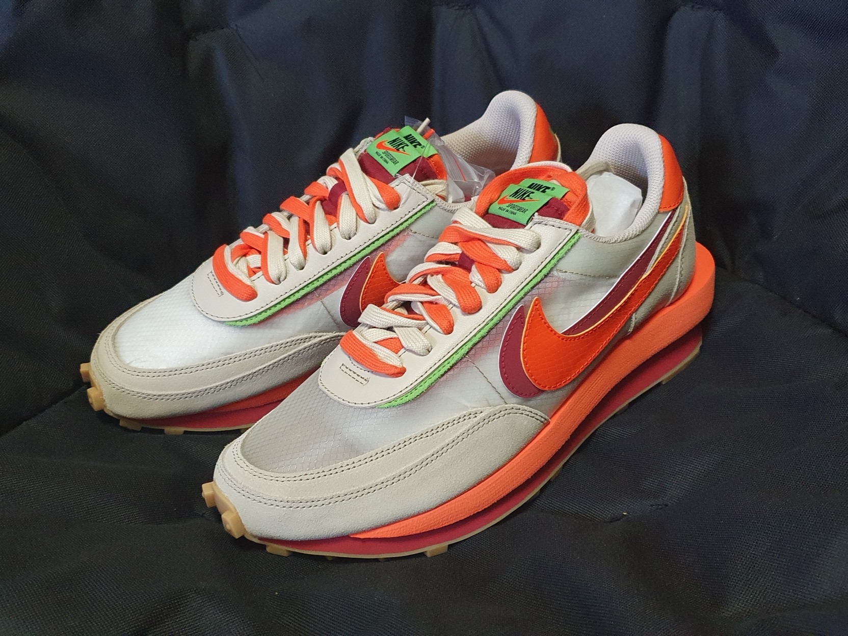 Nike x Sacai x Clot LDWaffle Orange Blaze 착용 스타일 - 2