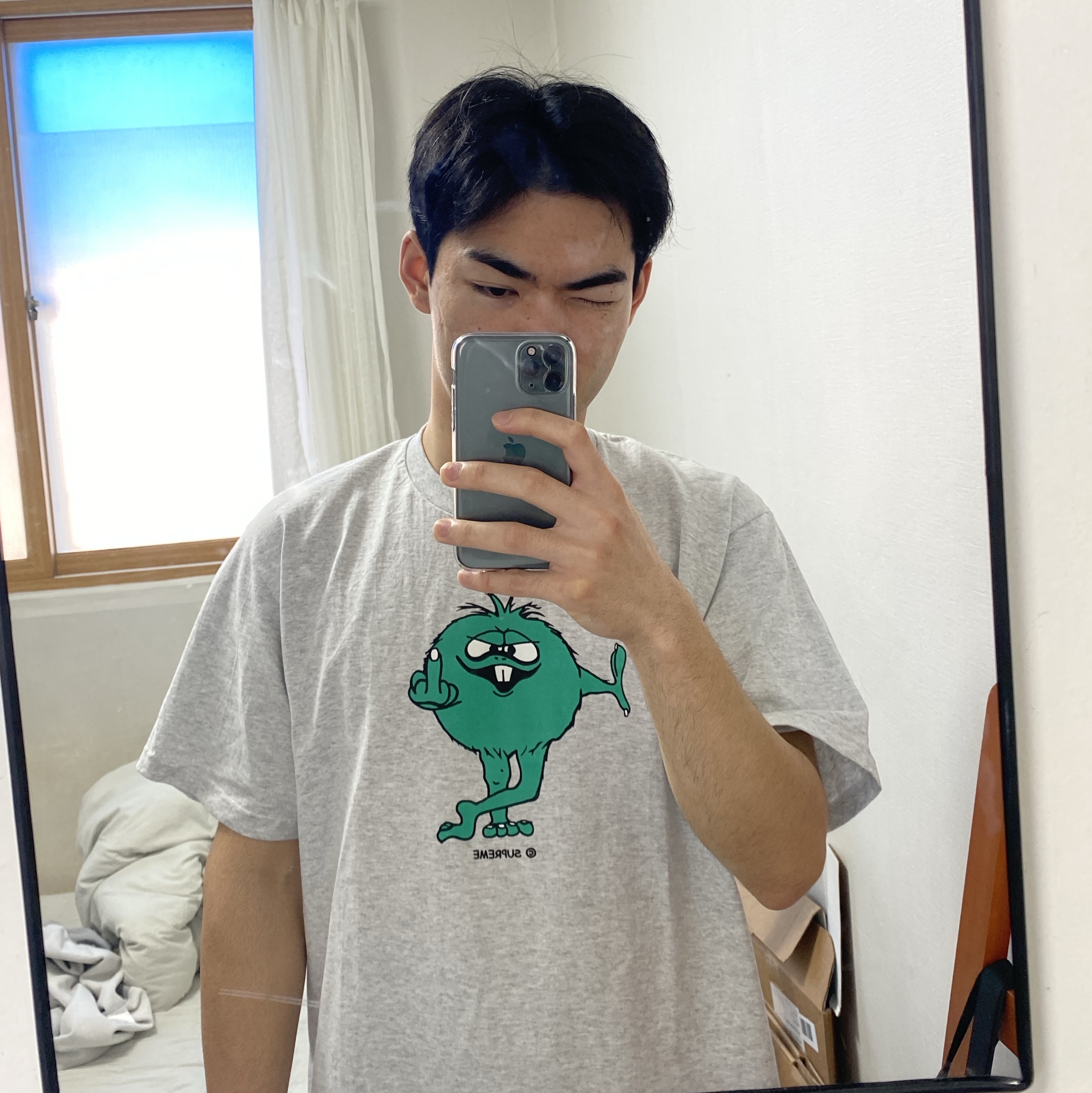 Supreme Camacho T-Shirt Ash Grey - 23FW 착용 스타일