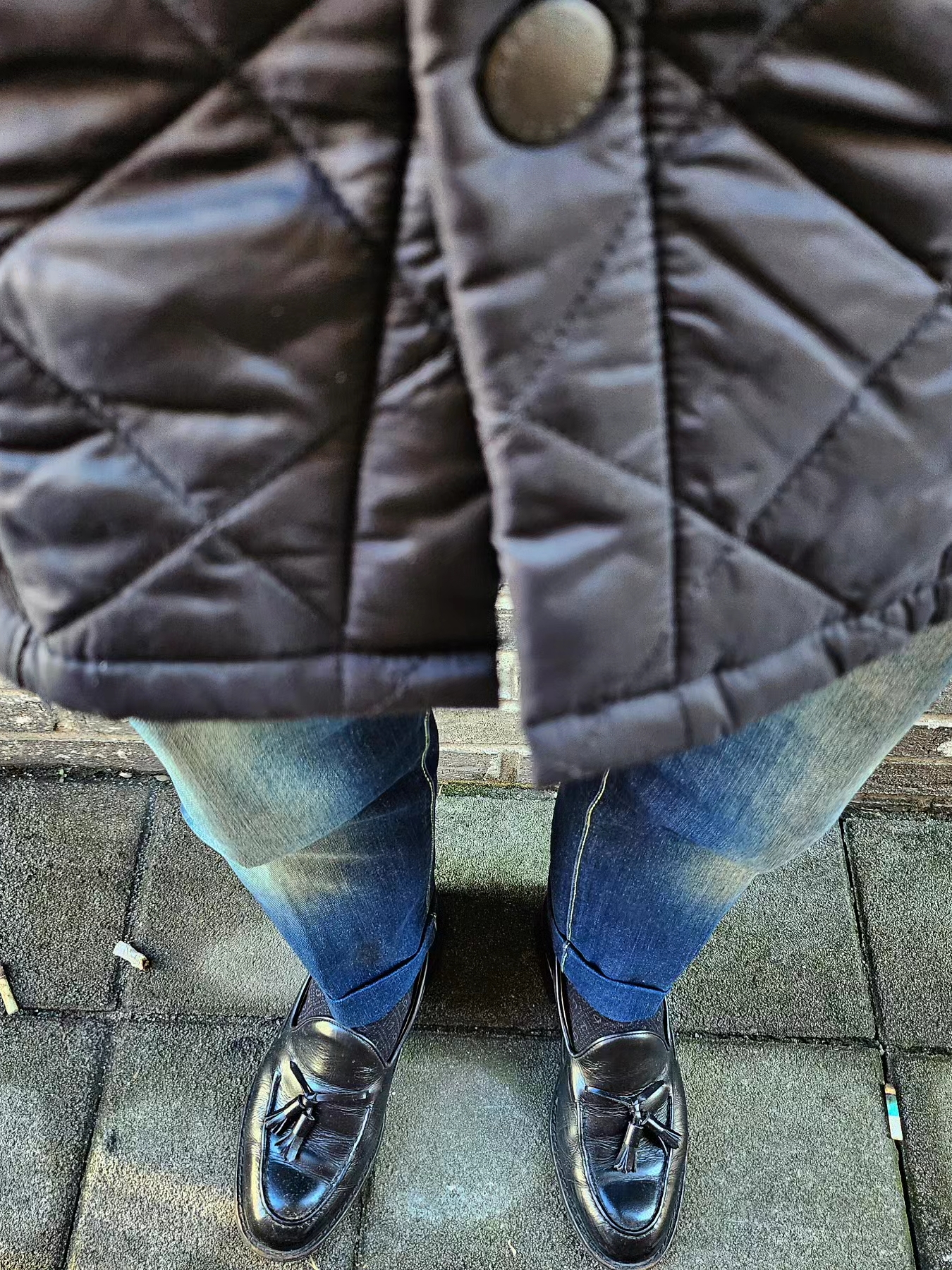 Barbour Heritage Liddesdale Quilted Jacket Black 착용 스타일 - 3