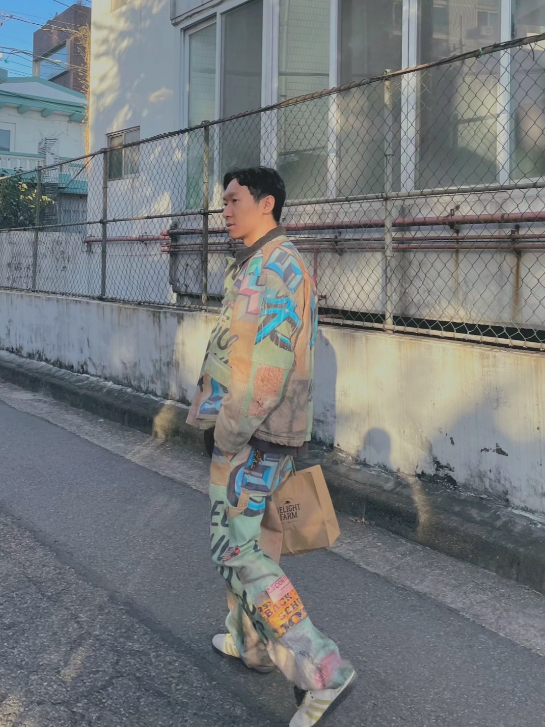 Stussy Shop Jacket Alfonso Canvas Multi, Stussy Work Pant Alfonso Canvas Multi 착용 스타일 - 2