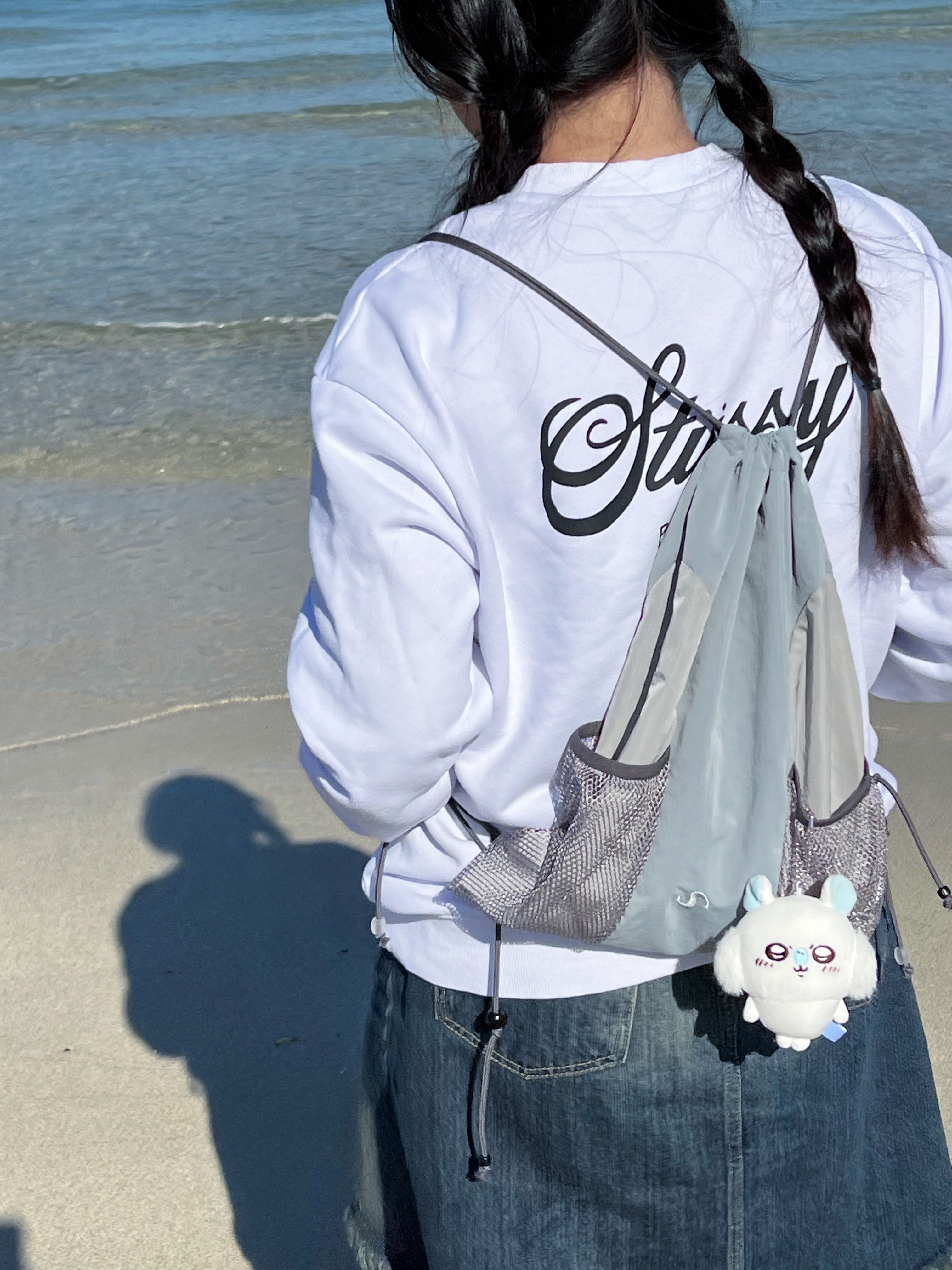 Stussy DSM World Tour Crew Ash Heather 2021 착용 스타일 - 2