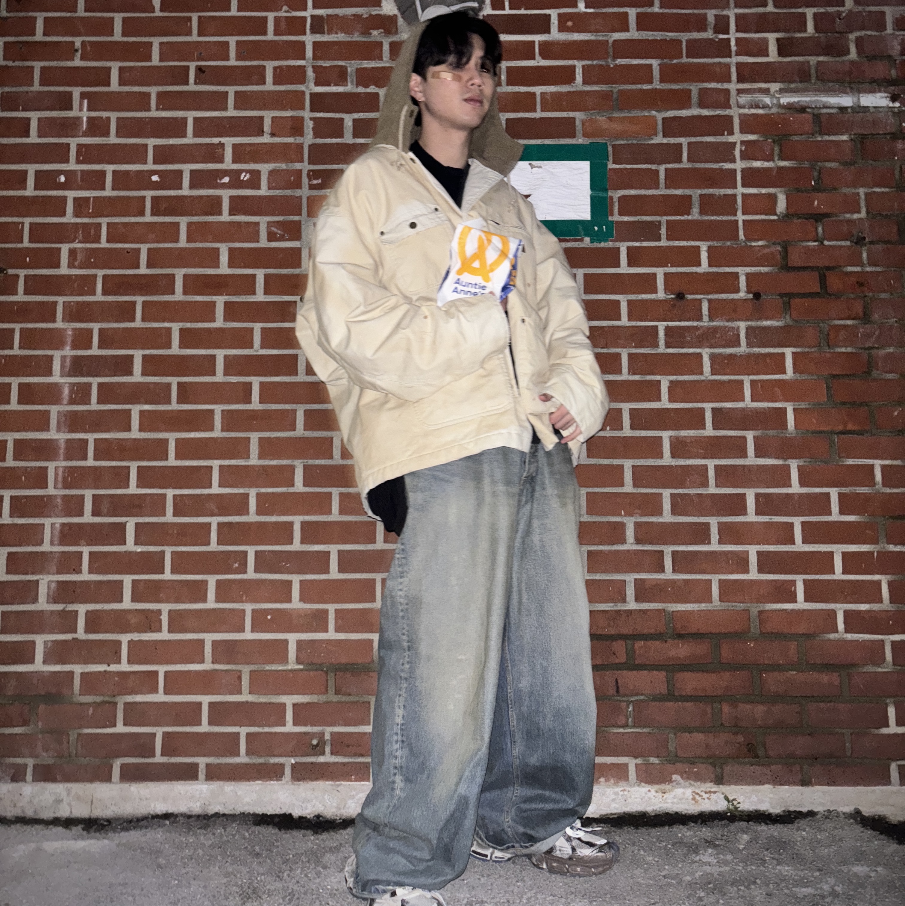 Project G/R Oversized Chore Work Jacket Beige, Balenciaga 3XL Sneakers Worn Out Grey White Blue 착용 스타일 - 5
