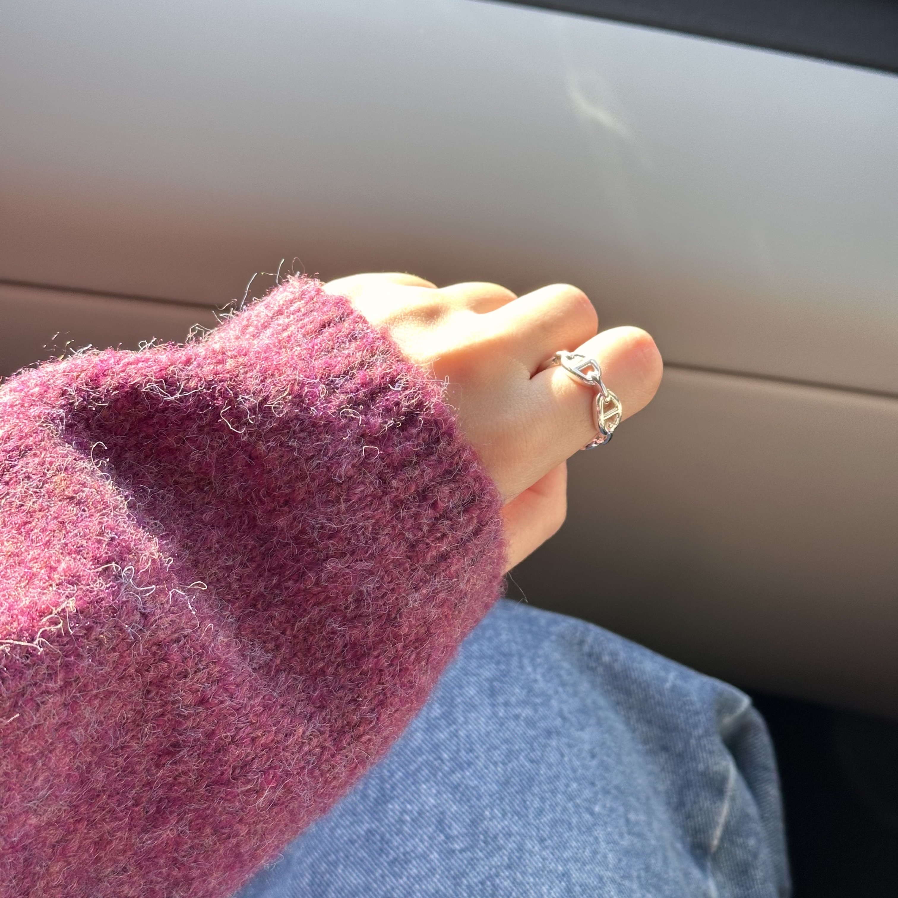 (W) Hermes Small Chaine D'Ancre Enchainee Ring Sterling Silver 착용 스타일